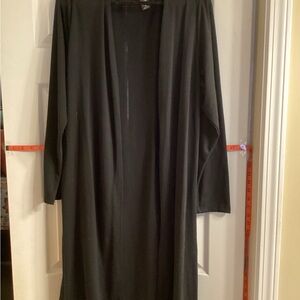 Black Long Open Sheer Cardigan